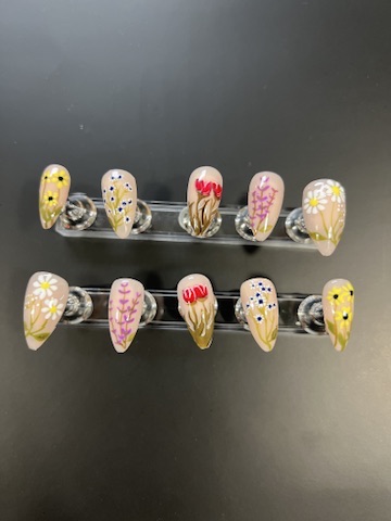 Flowers nail set